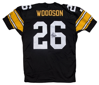 1995 Rod Woodson Game Issued & Signed Pittsburgh Steelers Home Jersey (JSA)